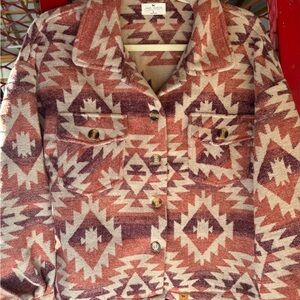 Simply Southern Pink and Cream Patterned Shacket